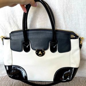 Emma Fox leather and vinyl handbag